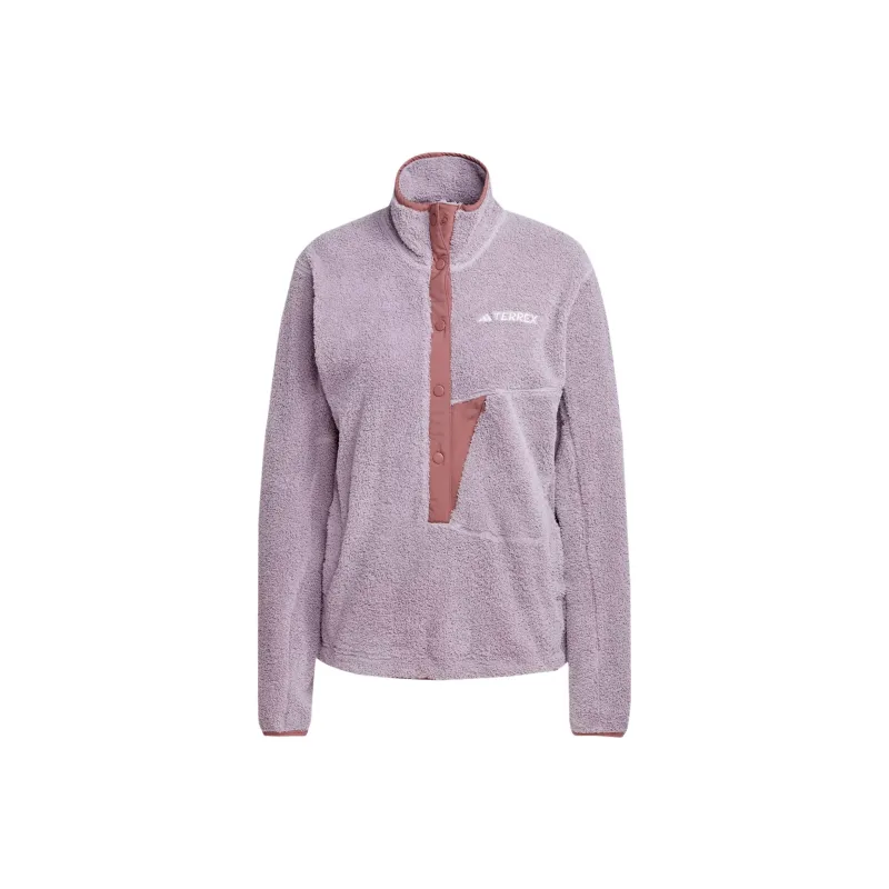 Adidas Terrex Xploric High-Pile-Fleece Pullover Velvet-feel Coat Women's Purple-0