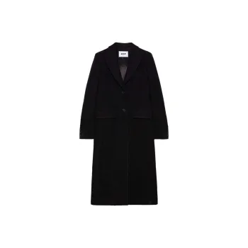 MSGM Logo-Appliqué Single-Breasted Long Coat