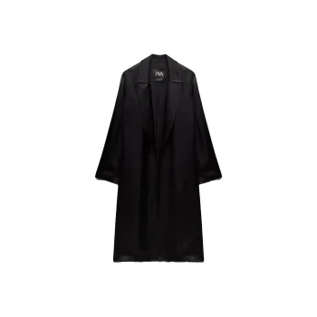ZARA Trench Coats Women's Black
