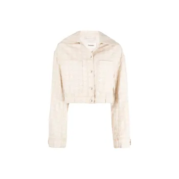 NANUSHKA Logo Pattern Boxy Denim Jacket