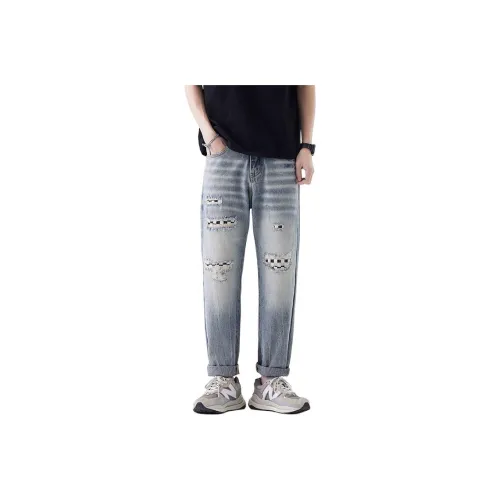 BENGEN Jeans Unisex Light Blue