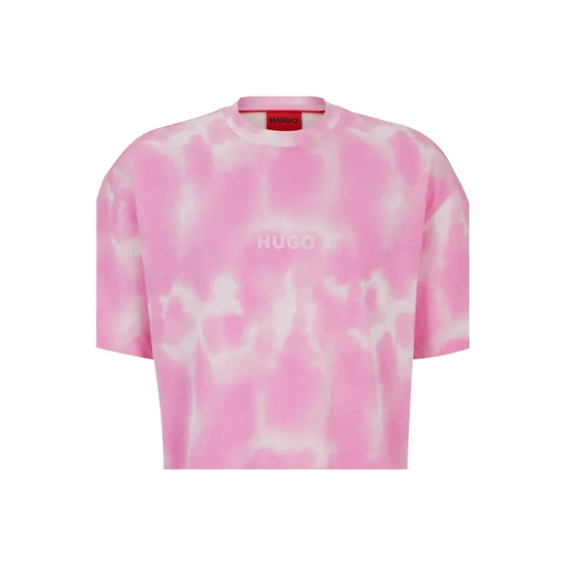 HUGO BOSS Tie dye Logo print T shirt-4