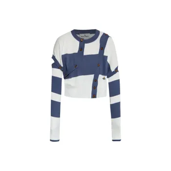 Vivienne Westwood Striped Button detail Cropped Cardigan