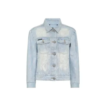 PHILIPP PLEIN Teddy Bear appliqué Denim Jacket