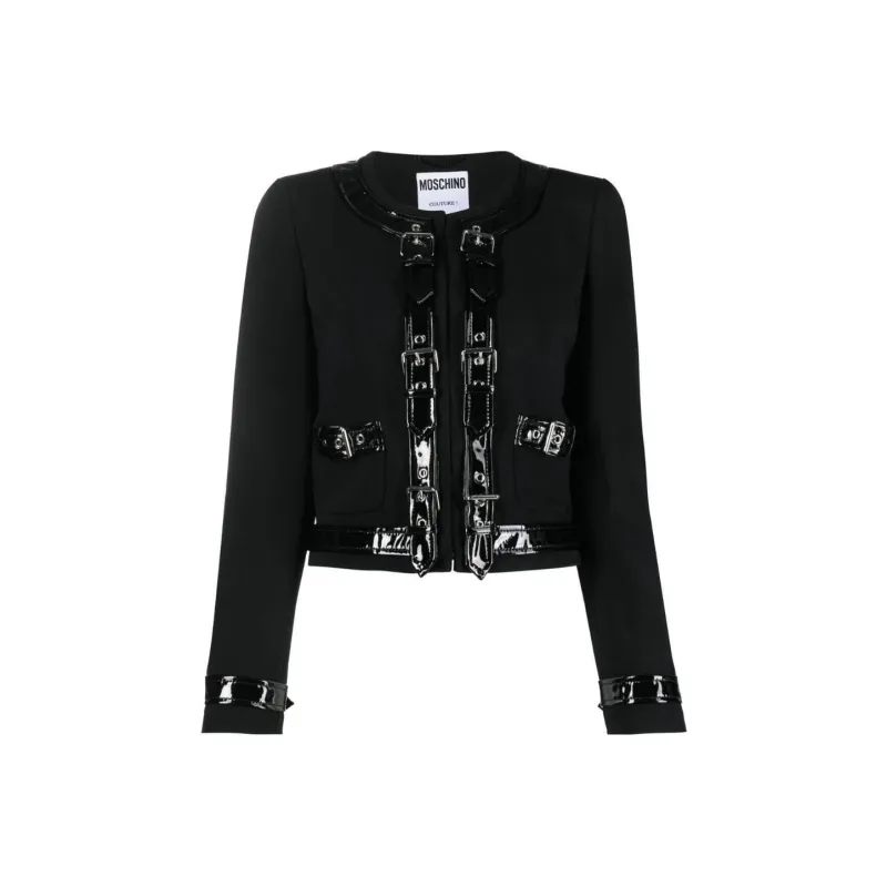 MOSCHINO Cropped Coats Women's Black-0