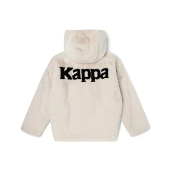 Kappa Solid Color Letters Hooded Puffer Jacket Women's Korean White
