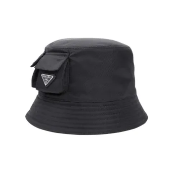PRADA Polyamide, Metal Bucket Hats Unisex Black