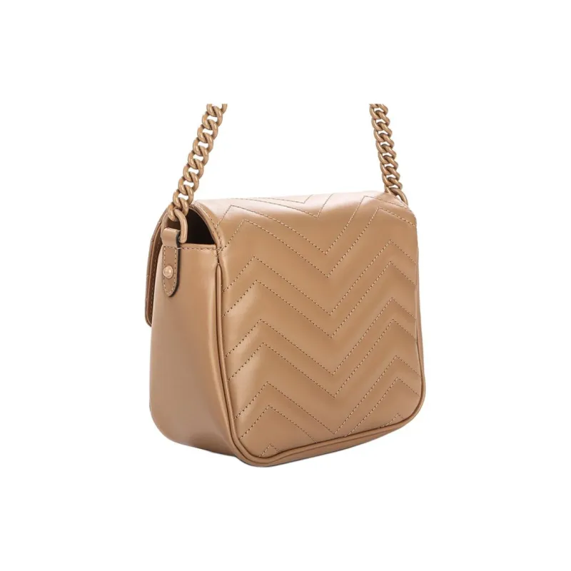GUCCI Calfskin Shoulder Bag Women's Beige-3
