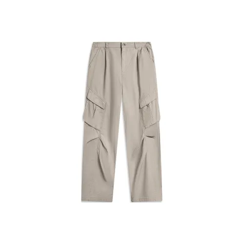 LiNing Casual Pants Women's White Gray Green Stripes