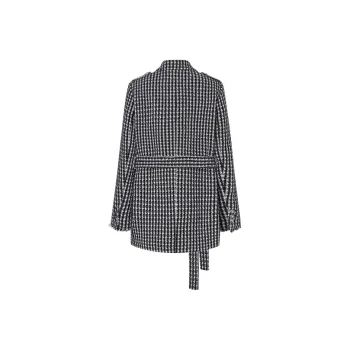 MOCO Coat Women's Black White Plaid