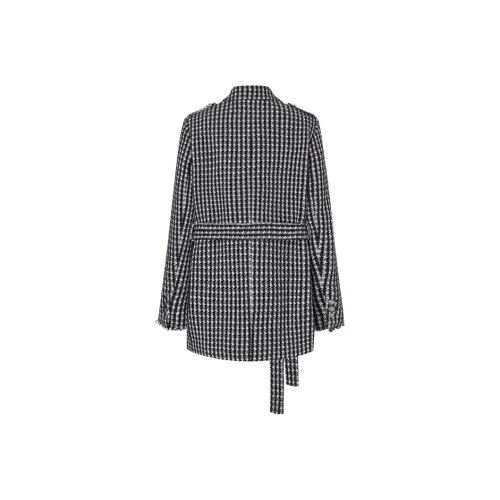 MOCO Coat Women's Black White Plaid