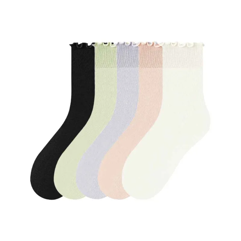 MIIOW Mid Calf Socks Women's 5 Pack-0
