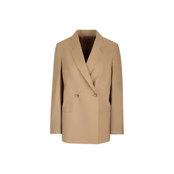 TOTEME Pocketed Double-Breasted Blazer