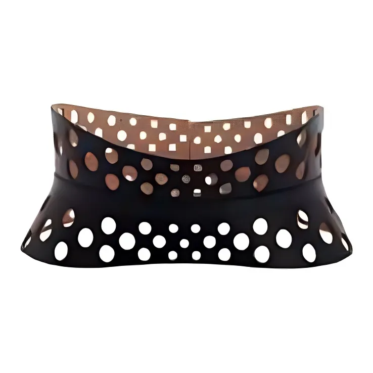 Alaia Calfskin Leather Belts Unisex Black -1
