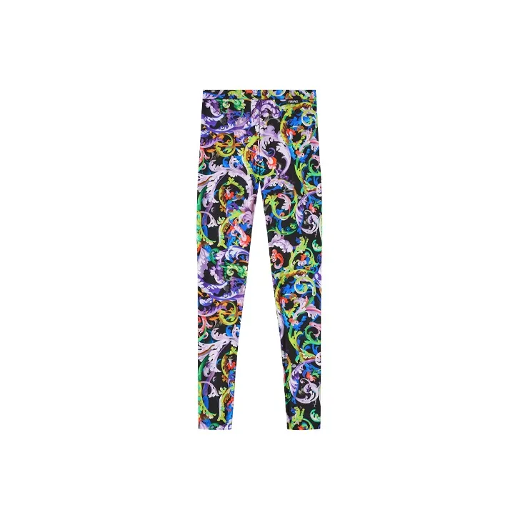 VERSACE Baroque-print Flared Leggings-0