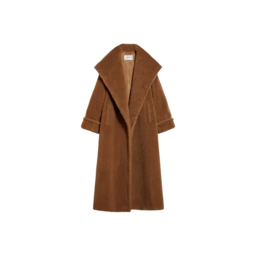 MaxMara Apogeo Collection Oversized Teddy Wrap Coat Coats Women's Brown