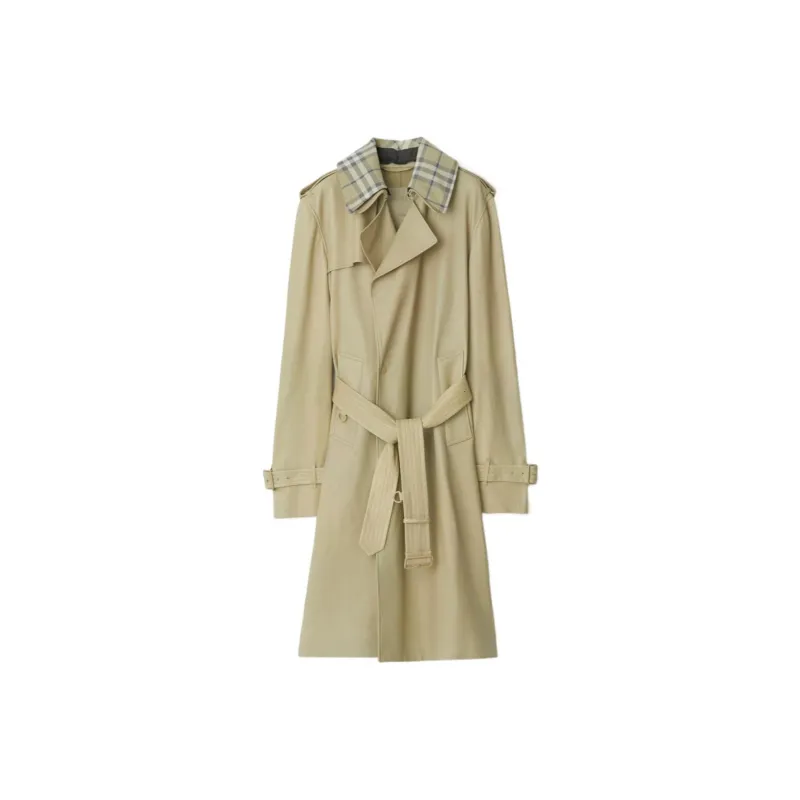 Burberry Detachable-collar Leather Trench Coat-0