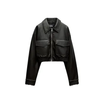 ZARA Cropped Coats Women's Dark Gray