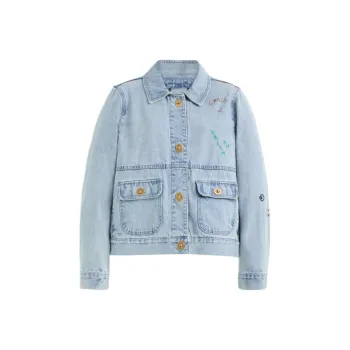 COACH Restored Washed Denim Jacket Denim Jacket Women's Light Blue