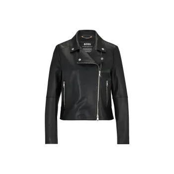 HUGO BOSS Zipped Leather Jacket