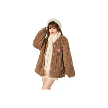 Tonlion Velvet feel Coat Women's Dark Brown