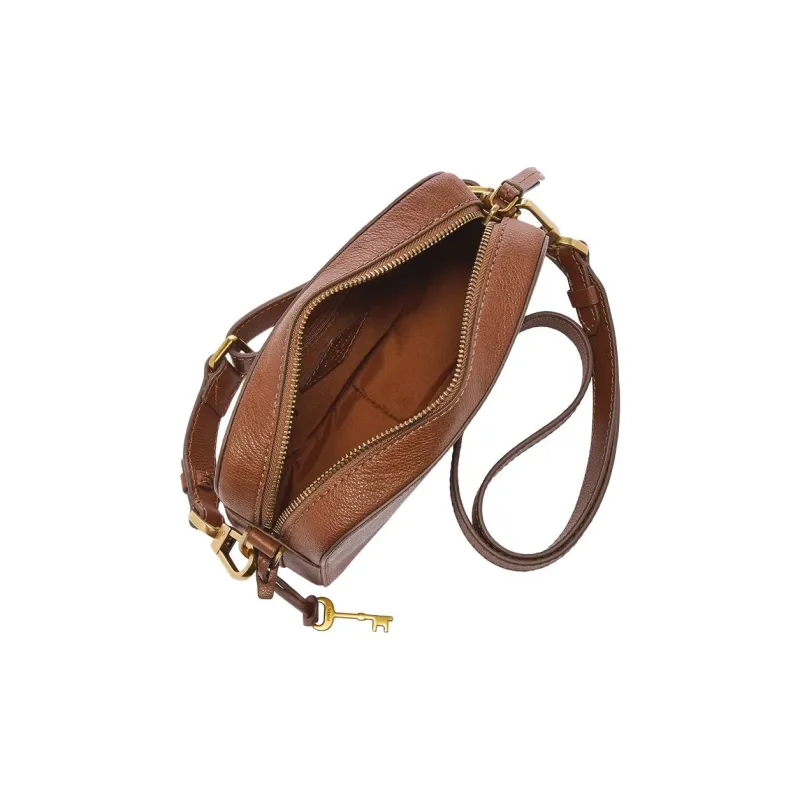 FOSSIL Genuine Leather Camera Bag, Shoulder Bag Women's Coffee-2