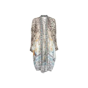 CAMILLA Seahorse Sonnet-print Silk Jacket