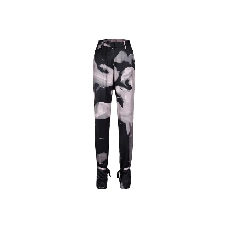 AZEPAM Wide Leg Pants Women's Black Red-0
