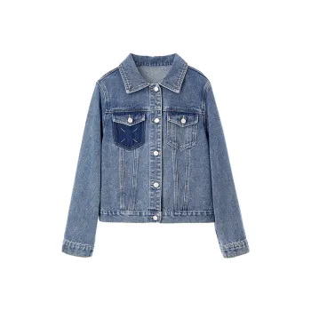 SENTUBILA Denim Jackets Women's Denim Blue