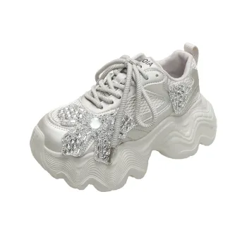 The Mystery Of Glamour Breathable Height Increase Low Top Chunky Sneakers Women's