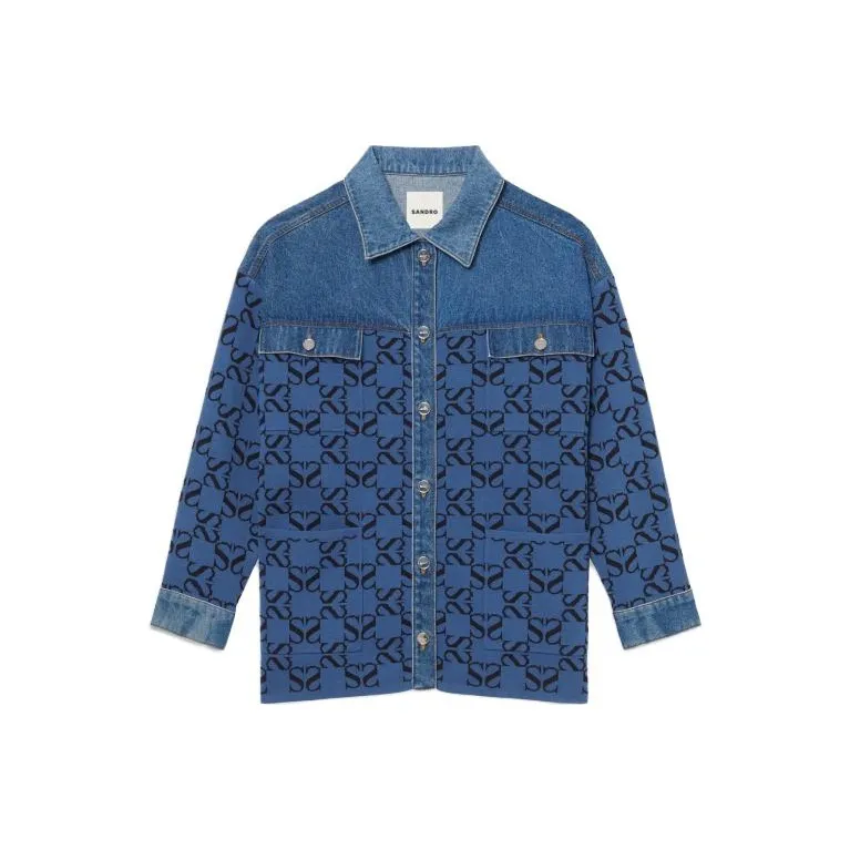 Sandro Denim Jackets Women's Blue-0