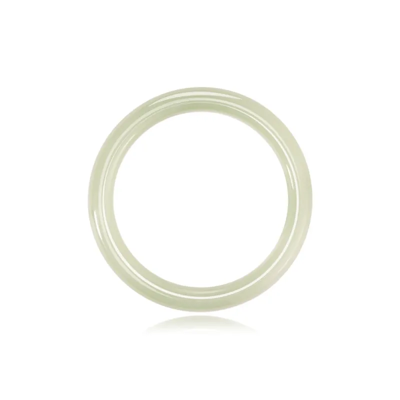 Bear Silversmith Hetian Jade Bangles White Jade/Pale Greenish White Jade Women's-12