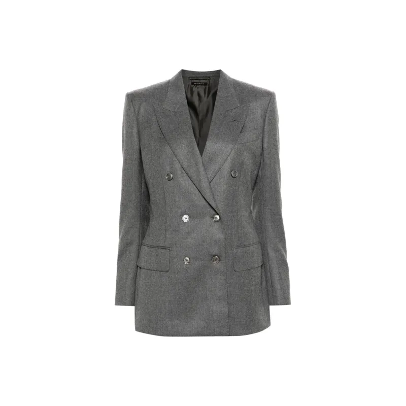 TOM FORD Dart Detailed Double Breasted Blazer-0
