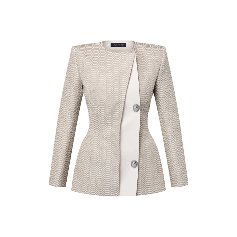 LOUIS VUITTON Asymmetrical Micro Damier Blazer-0