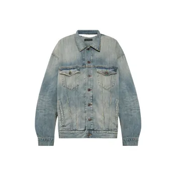 Balenciaga Collared Button Up Denim Jacket