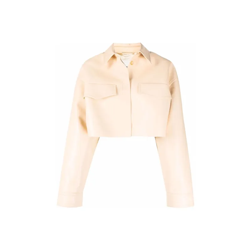 NANUSHKA Cropped Polished-finish Jacket-0