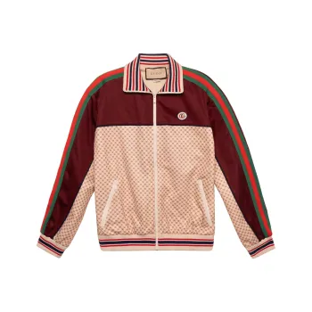 GUCCI Interlocking G Print Jersey Jacket Beige