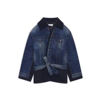 Balenciaga FW22 Cropped Coats Loose Fit Style Women's Blue
