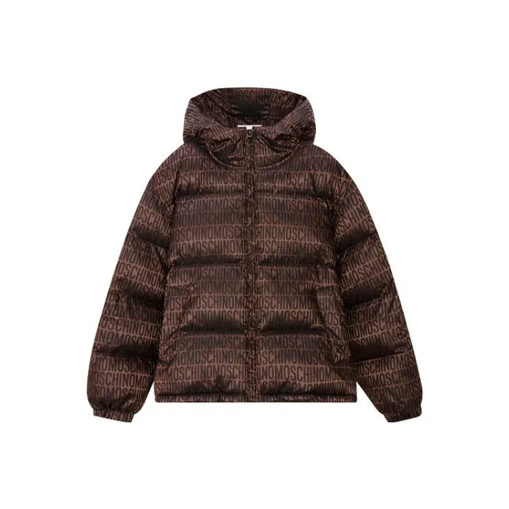 MOSCHINO Monogram Printed Hooded Padded Jacket-3