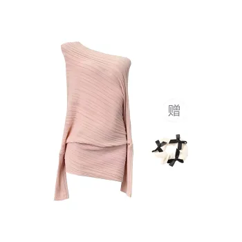 TURN UP Knitwear Women's Pink+Bowknot Hair Tie Comes With