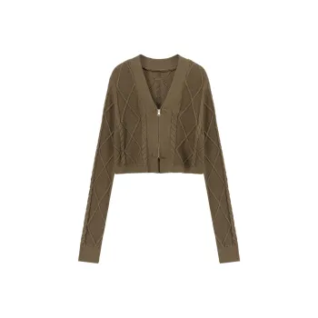 NO ONE ELSE Cropped Coats Women's Mustard Green