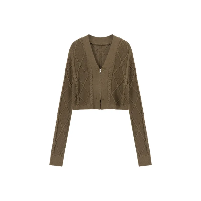 NO ONE ELSE Cropped Coats Women's Mustard Green-0
