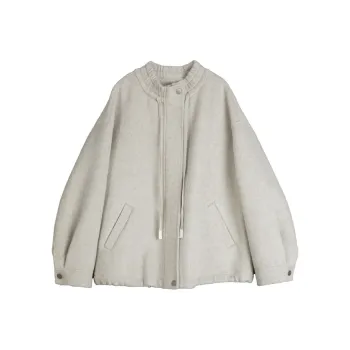 ELLE Woolen Coat Women's Light Gray