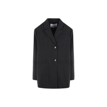 GANNI Stretch Striped Oversized Blazer