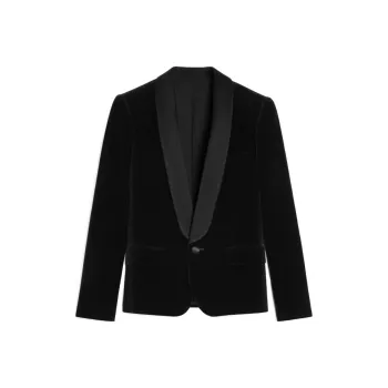CELINE Short Tux Jacket In Cotton Velvet