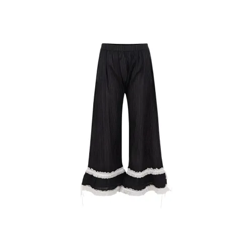 Selkie Collection FW24 Casual Pants Women's Dark Blue Dotted Line Print