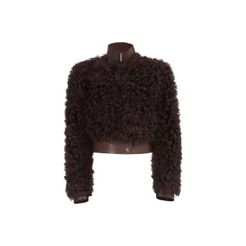 FERRAGAMO FW23 Leather Jacket Women's Brown