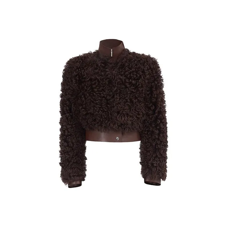 FERRAGAMO FW23 Leather Jacket Women's Brown-0