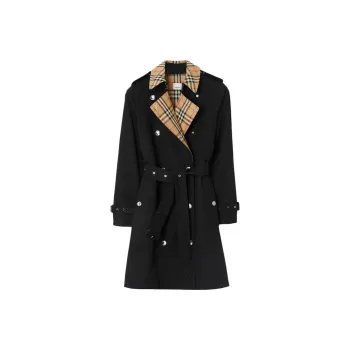 Burberry Vintage Check trim Trench Coat