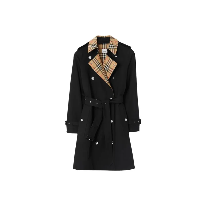 Burberry Vintage Check trim Trench Coat-0